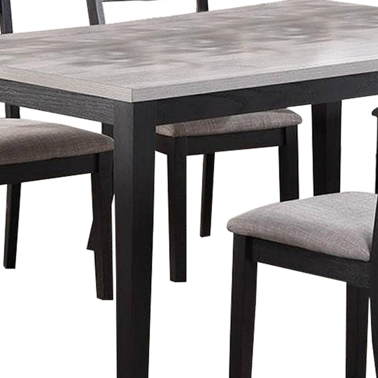 Piece Dining Set, Rectangular Table, 6 Padded Chairs, Finish, Espresso and Gray
