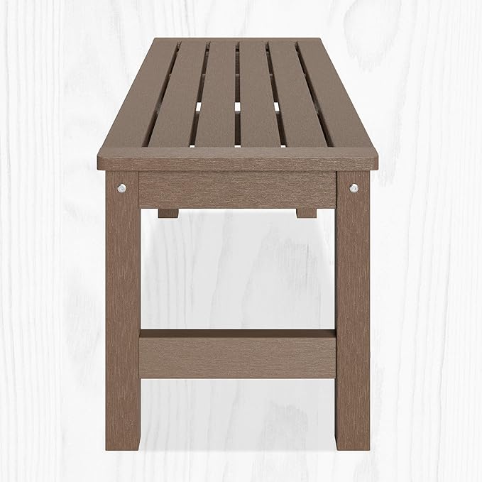 Outdoor Bench, 48’’ All Weather and Fade Resistant Knight Bench