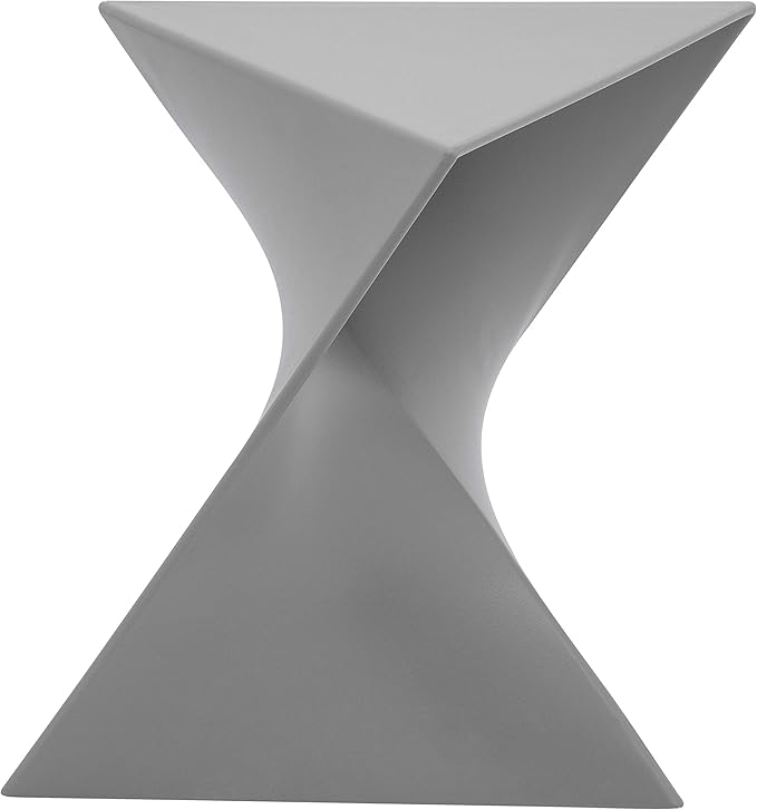 15.75" Red Stackable Side Table - Weather-Resistant Triangular Plastic Accent End Table