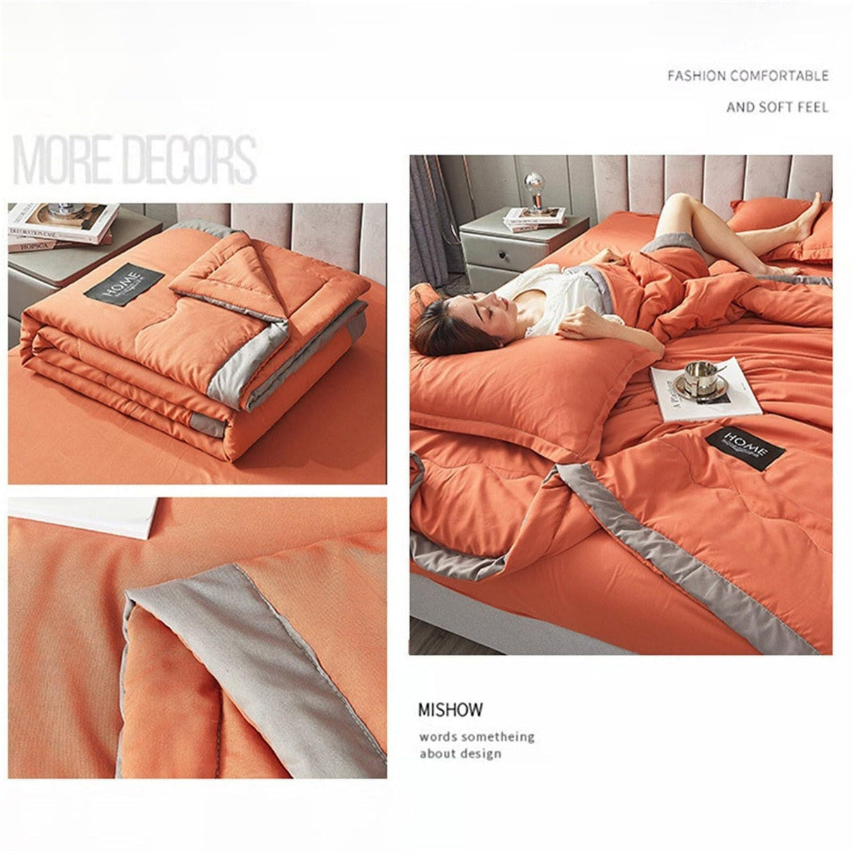 Comforter: Cooling Fiber Quilt for Hot Sleepers & Night Sweats - Lightweight, Soft(D)