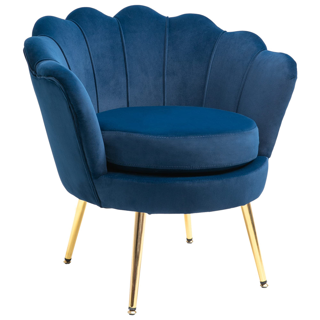 Elegant Velvet Fabric Accent Chair/Leisure Club Chair with Gold Metal Legs for Living Room