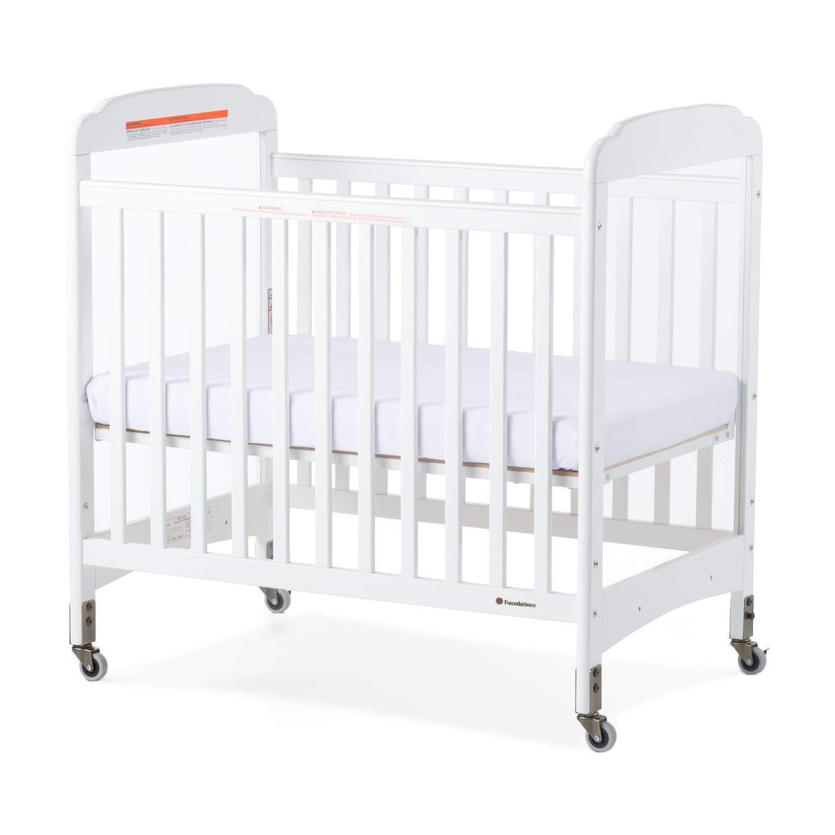 Serenity Compact Clearview Daycare Crib, Fixed Side, Durable Wood Construction