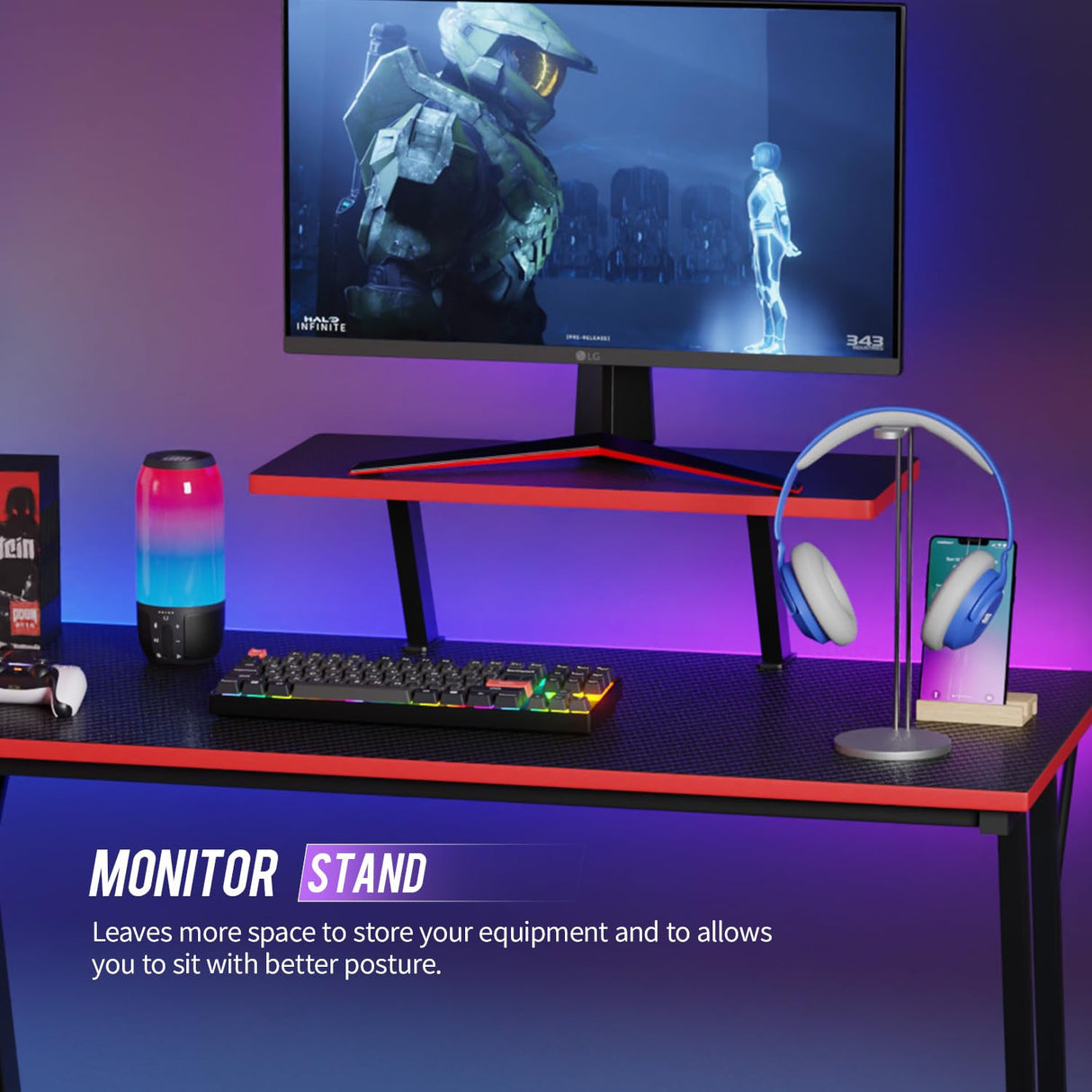 L Shaped 51 Inch Gaming Desk,Corner Computer Desk,PC Gaming Desk,Writing