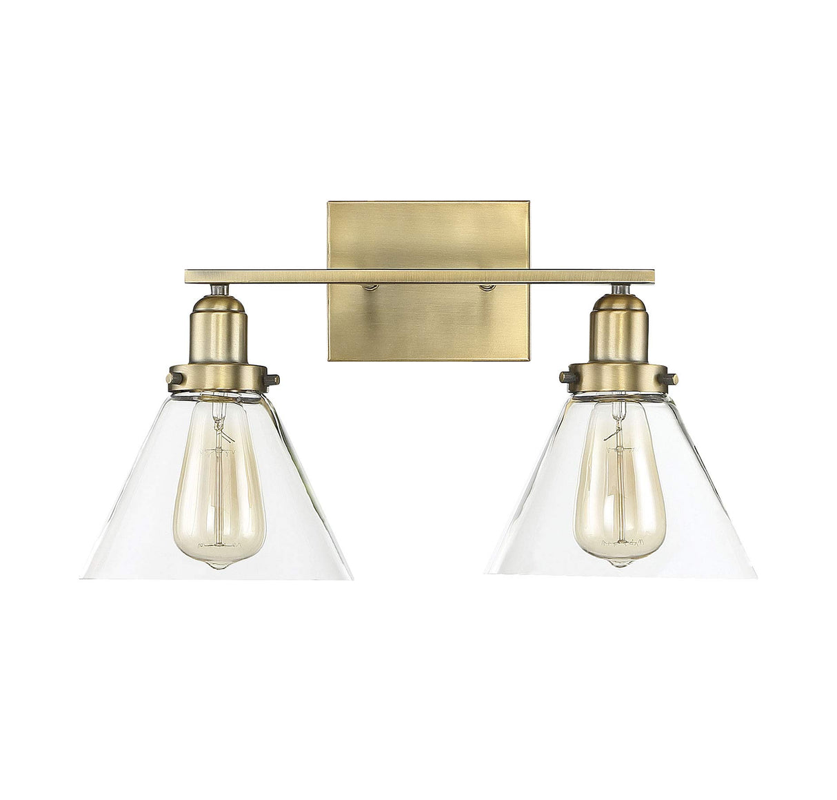 8-9130-2-322 Drake Farmhouse Vintage Industrial Clear Glass Bathroom Vanity Wall Light