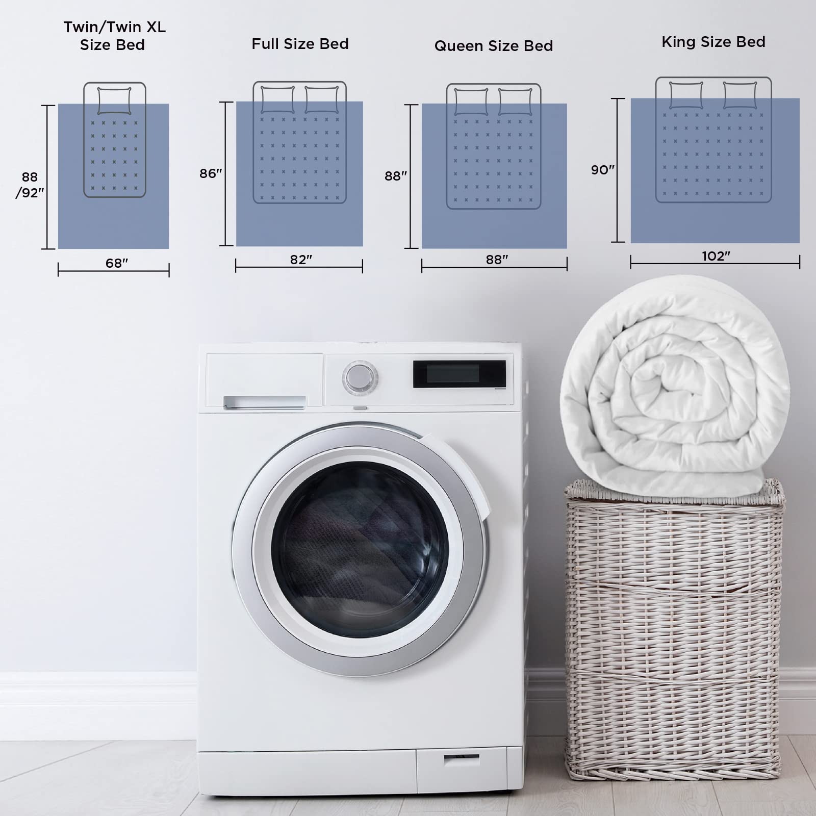 Bedsure Duvet Insert Lightweight Comforter, Quilted Cooling Duvet Insert, Ultra Soft Down Alternative Comforter with Corner Tabs (Queen, White)