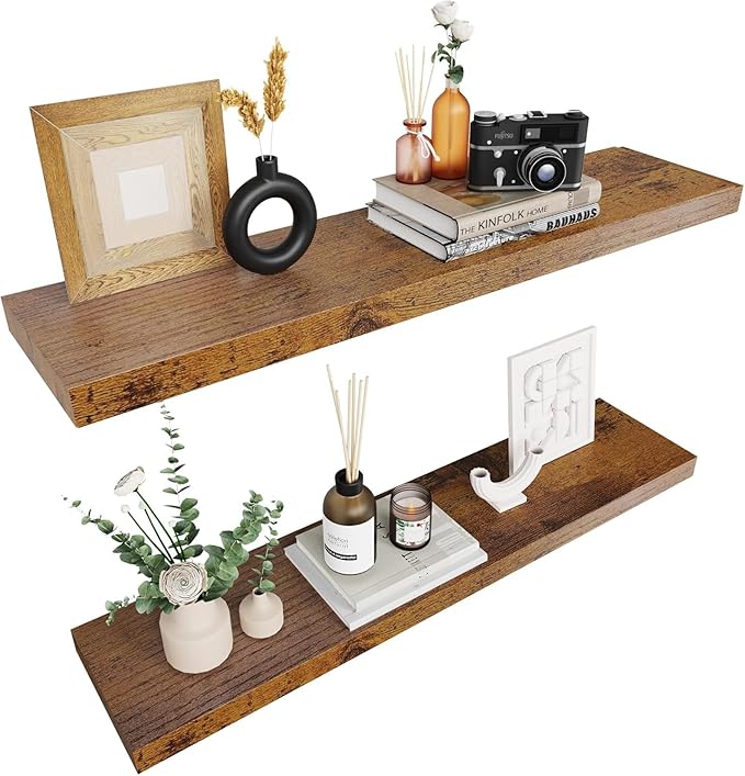 Floating Shelves for Wall Brown Wood Shelf for Bedroom