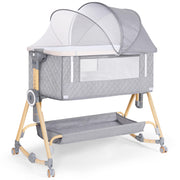 Baby Bassinet 5 in 1,Baby Bedside Bassinet with Diaper Table, Mosquito Net, Mattress