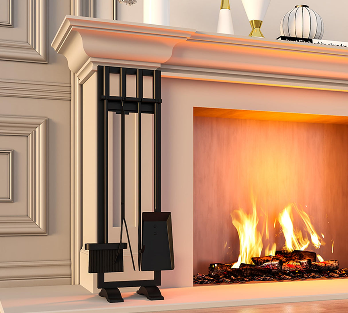 Fireplace Tools Set 5 Pieces Fireside Accessories Fire Kit Stand Woodstove Tools