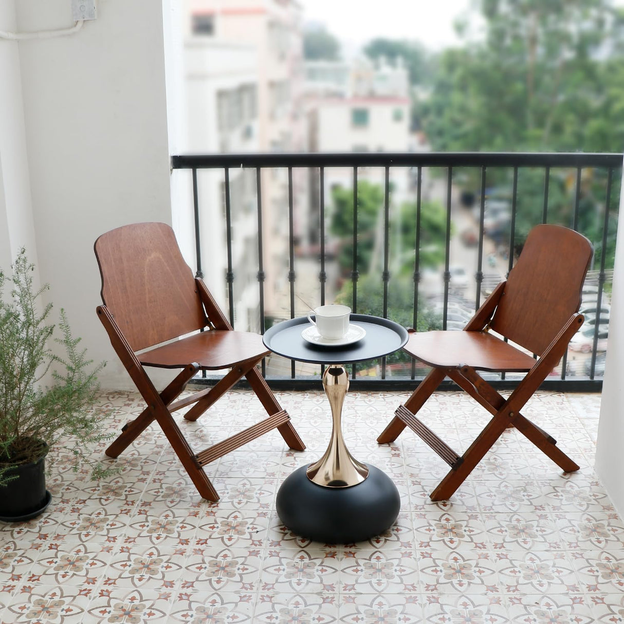 Small Round Side Table for Small Spaces, Modern Pedestal End Table Living Room