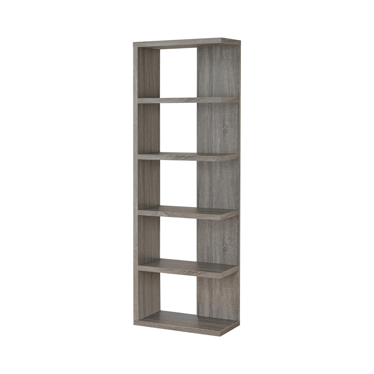 BM159073 Spacious Semi-Backless Wooden Bookcase Gray