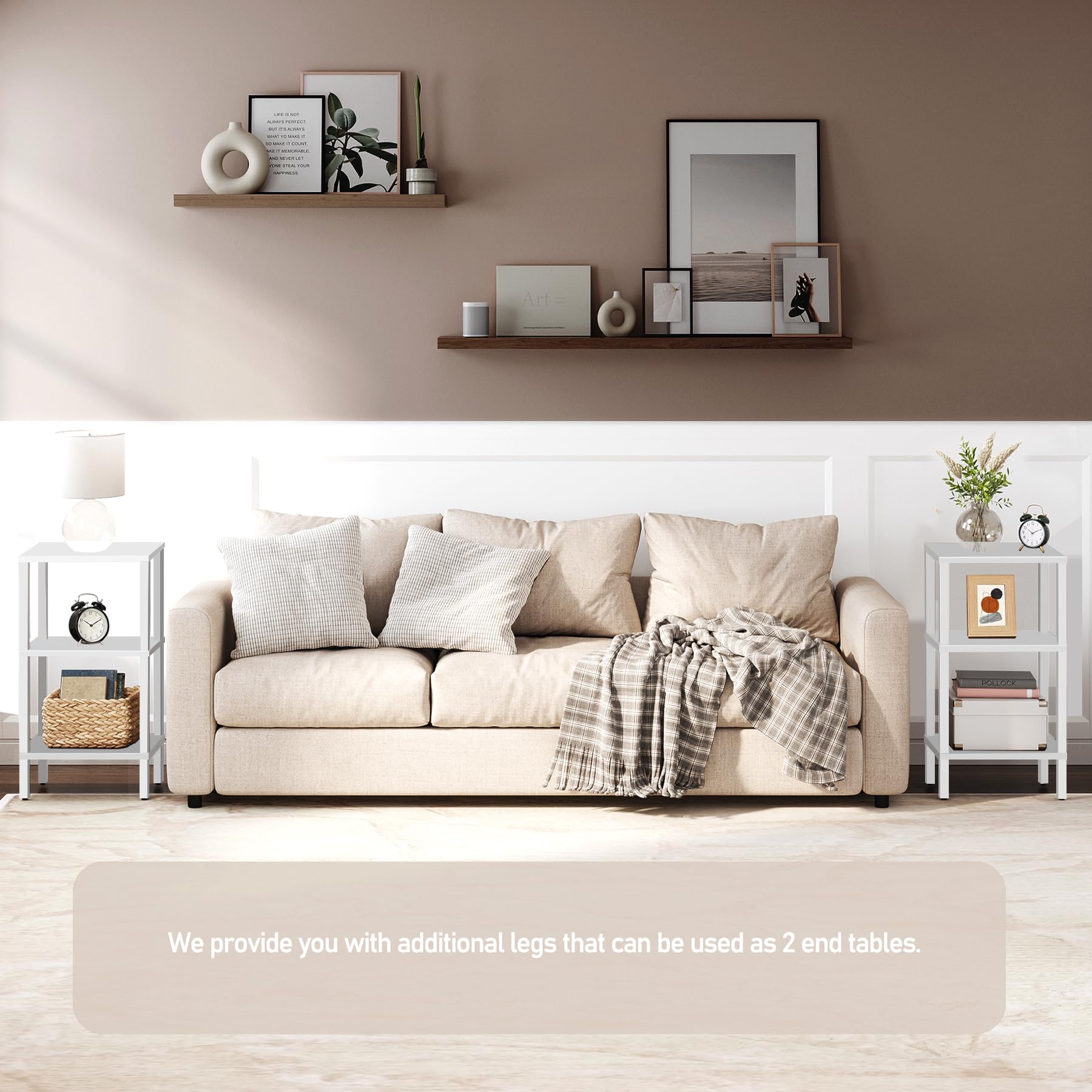 Bookshelf, 6-Tier Tall Book Shelf, Narrow Bookcase for Small Space, DIY Stackable Bookshelf, for Living Room, Office, Study, Entryway, Industrial, White BS01BW006