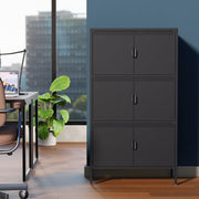 Metal Locker Storage Cabinet with 6 Doors and 4 Shelves,56.6" Tall Steel Office Storage