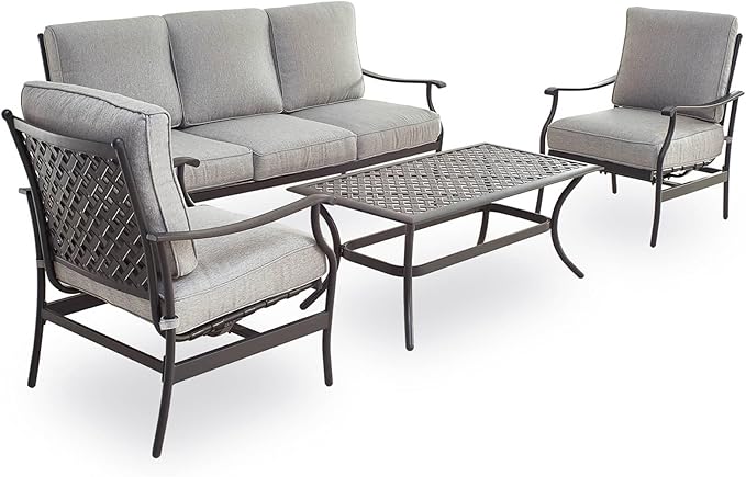 Patio Conversation Set 4Pcs Cushioned Outdoor Furniture Sets
