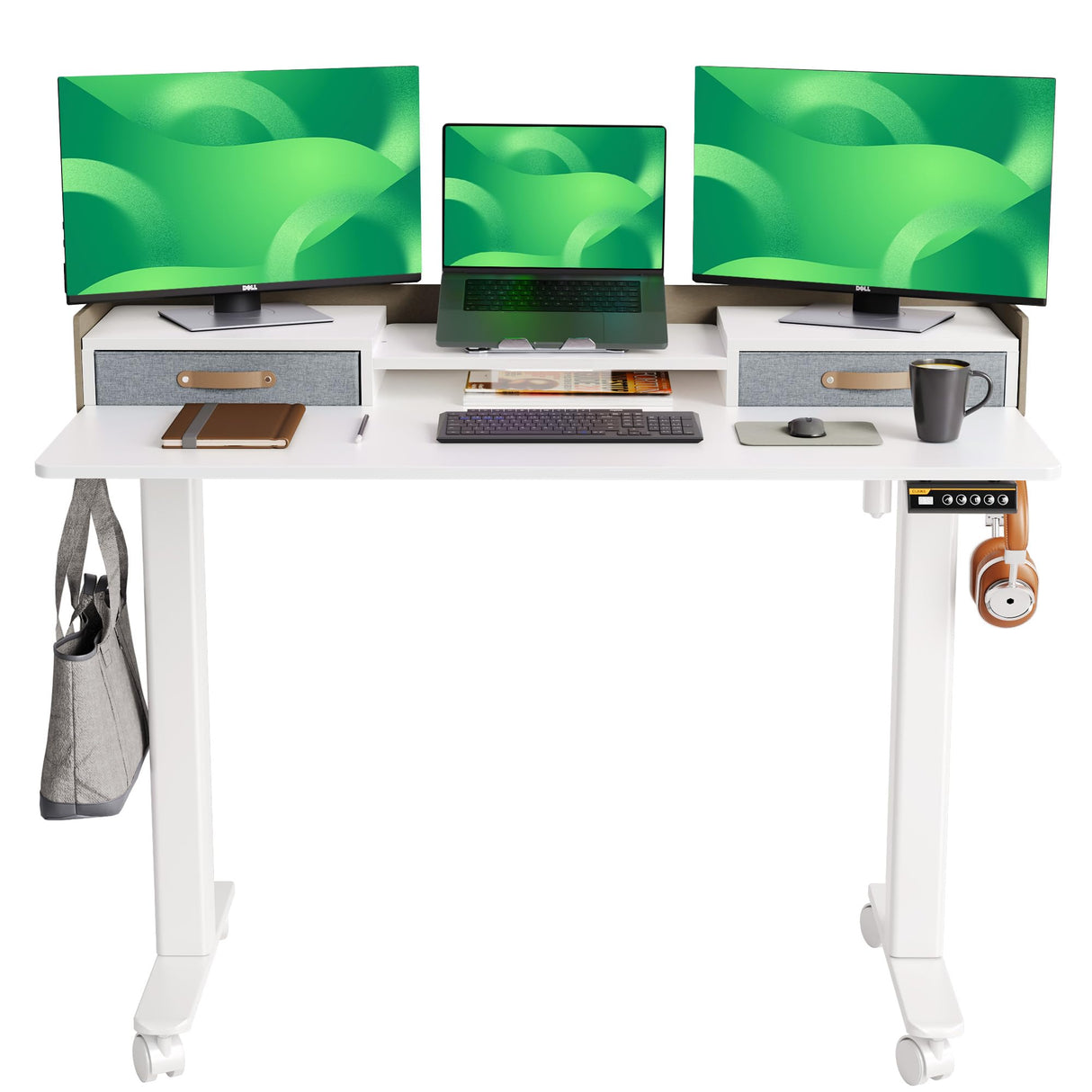 Standing Desk with Drawers, Stand Up Electric Standing Desk Adjustable Height