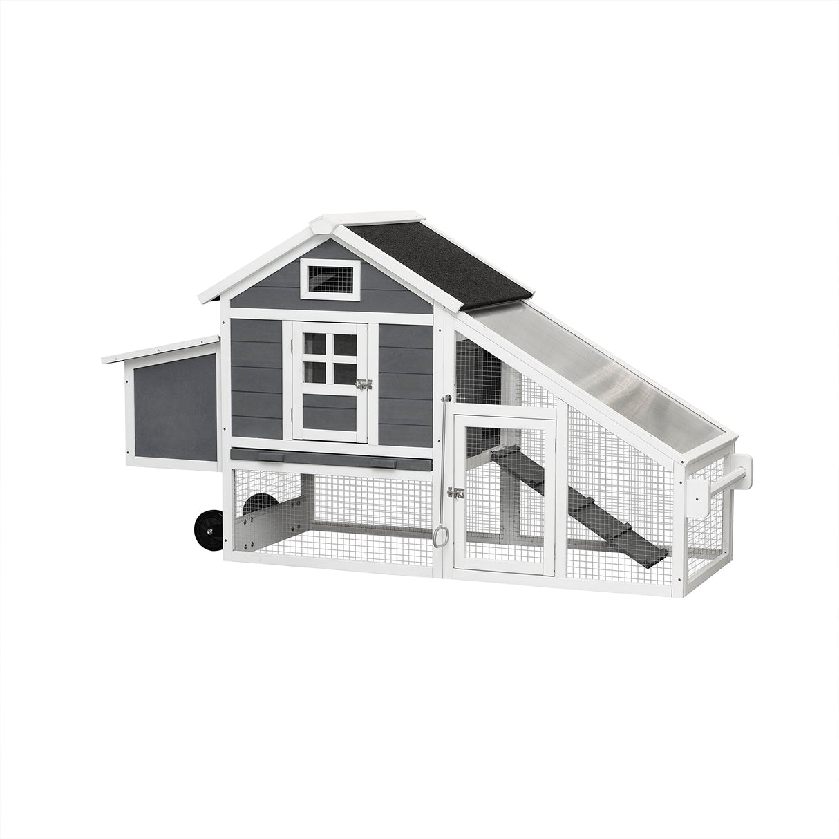 RolliRoost Wooden Chicken Coop with Nesting Box, Tray & Wheels