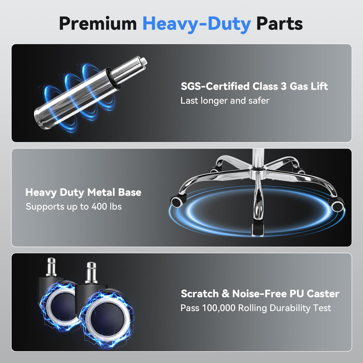Ergonomic Big and Tall Office Chair with Footrest and Lumbar Support