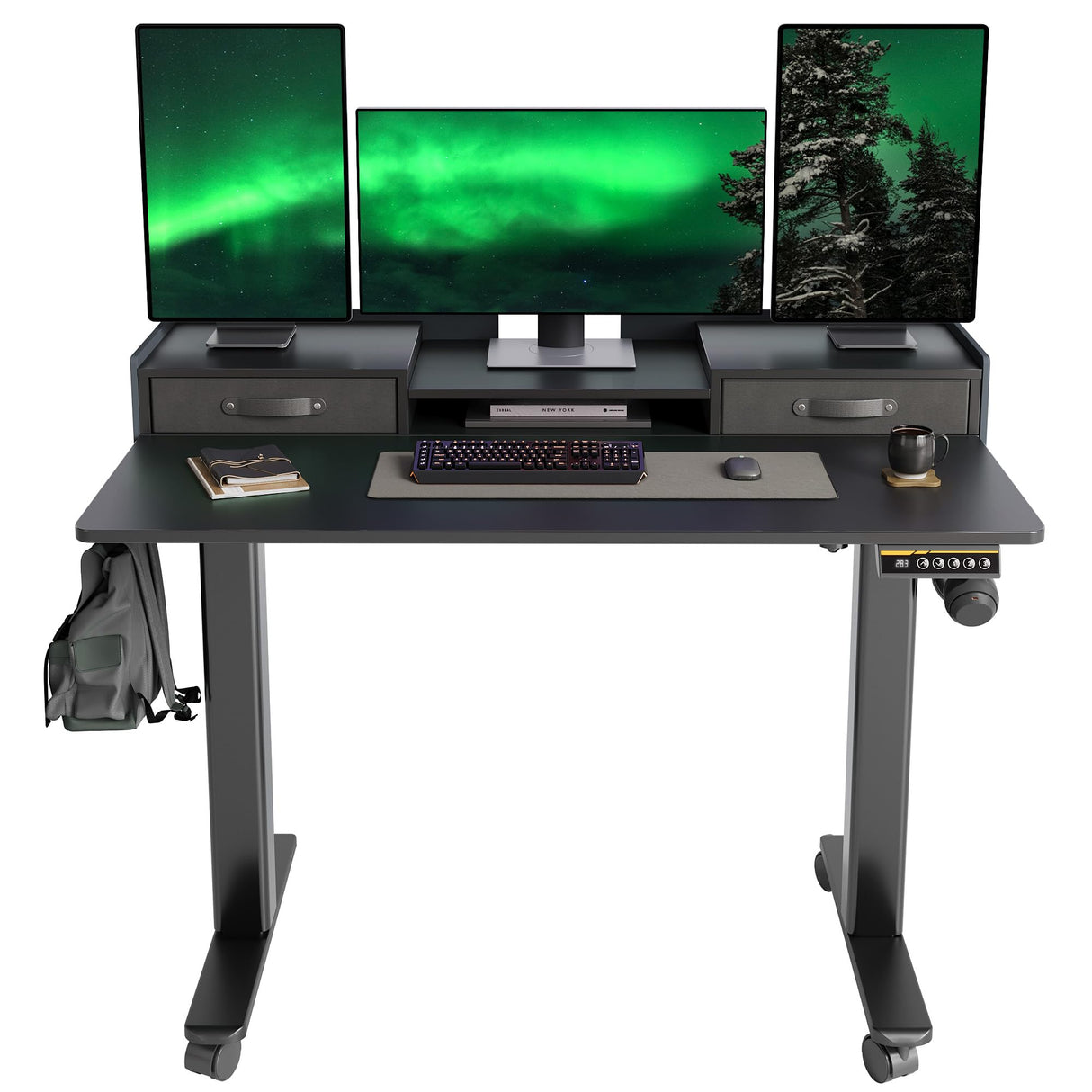 Standing Desk with Drawers, 48 Inch Standing Desk Adjustable Height