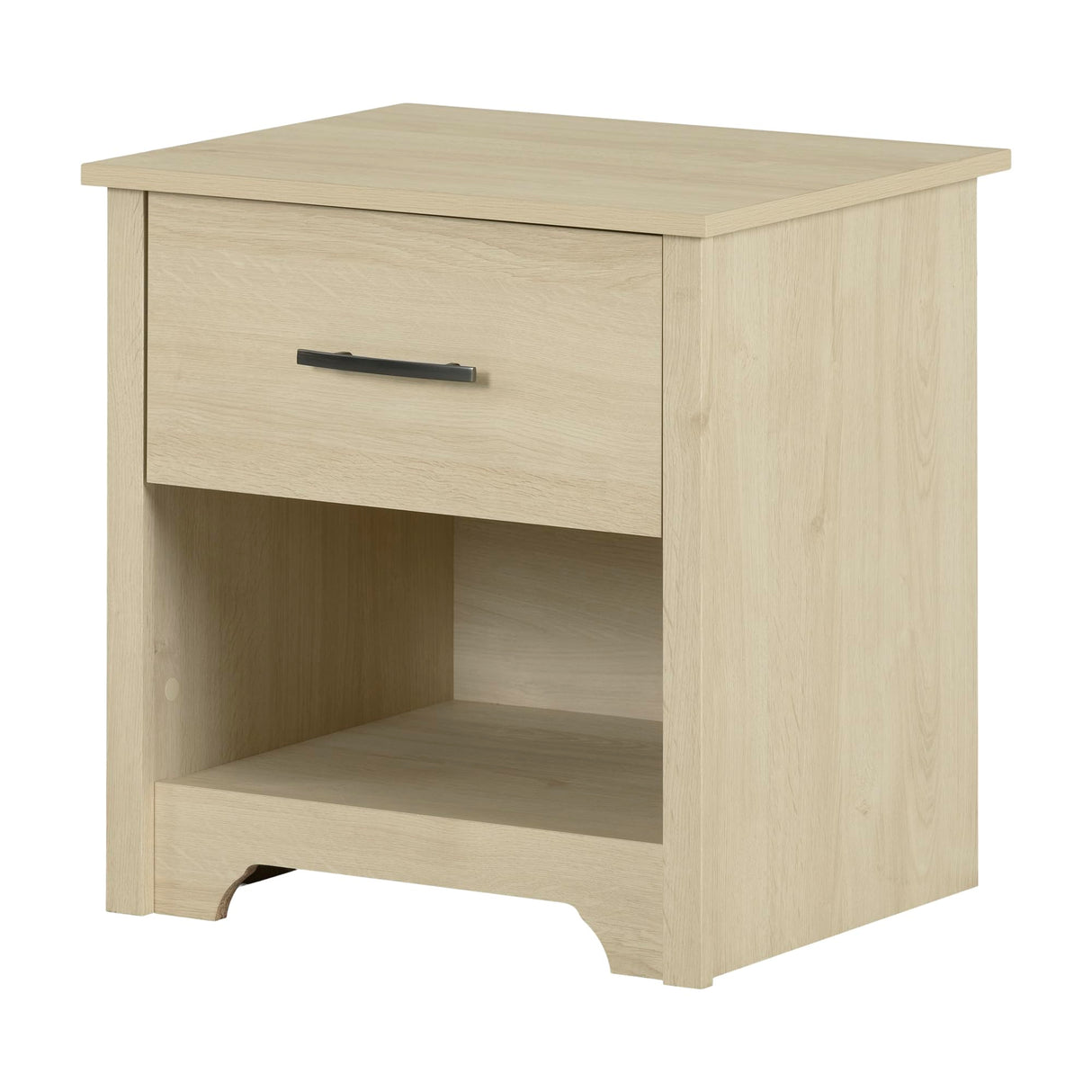 Fusion 1-Drawer Nightstand-End Table with Storage, Bleached Oak