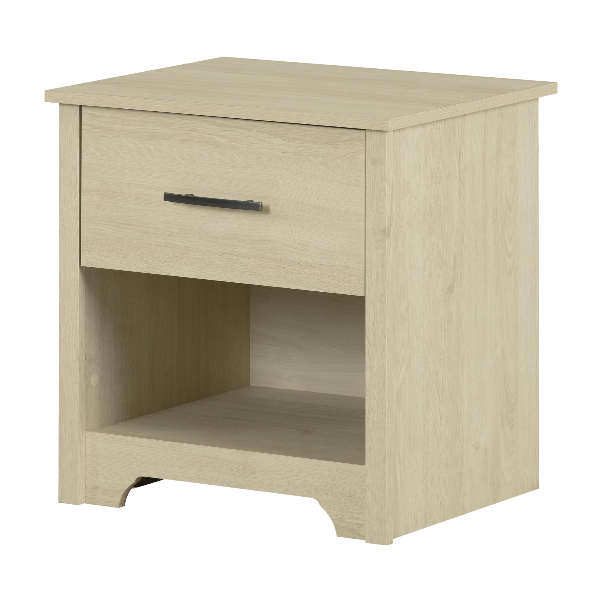 Fusion 1-Drawer Nightstand-End Table with Storage, Bleached Oak