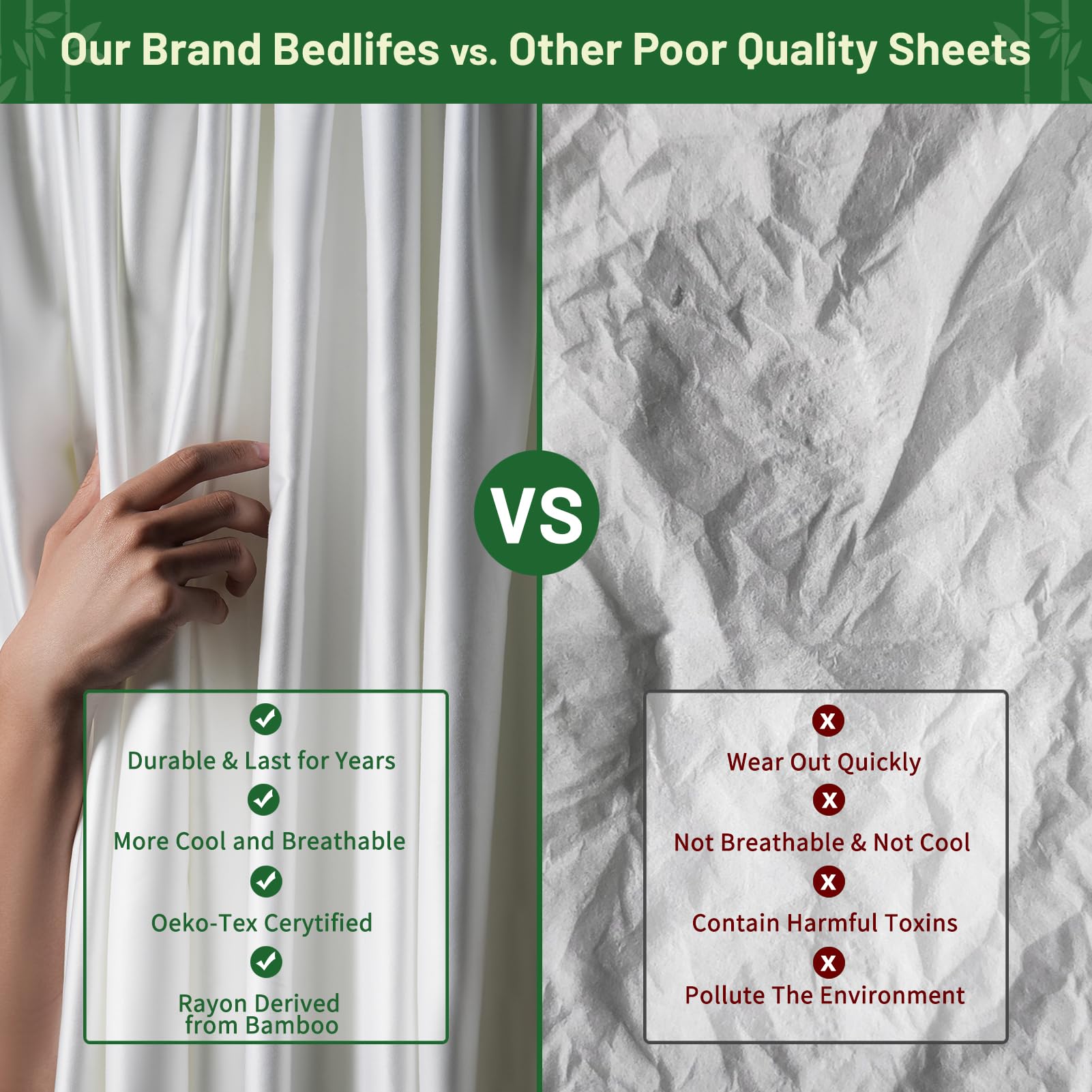 King Size Sheet Set Cooling Sheets Rayon Derived from Bamboo-400TC