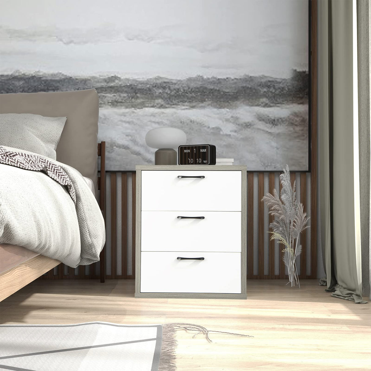 3 Drawer Dresser, 26" Tall Wood Drawer Chest Dresser Cabinet