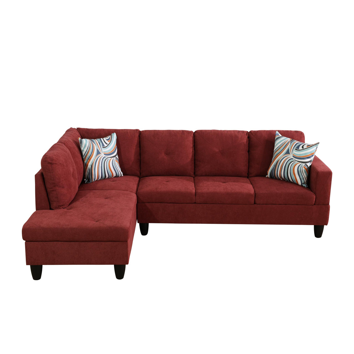 2-Piece Modern L-Shaped Sectional Sofa with 66" Chaise Lounge & Left Armrest