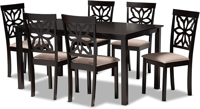 Modern and Contemporary Grey Fabric Upholstered and Dark Brown Finished Wood 7