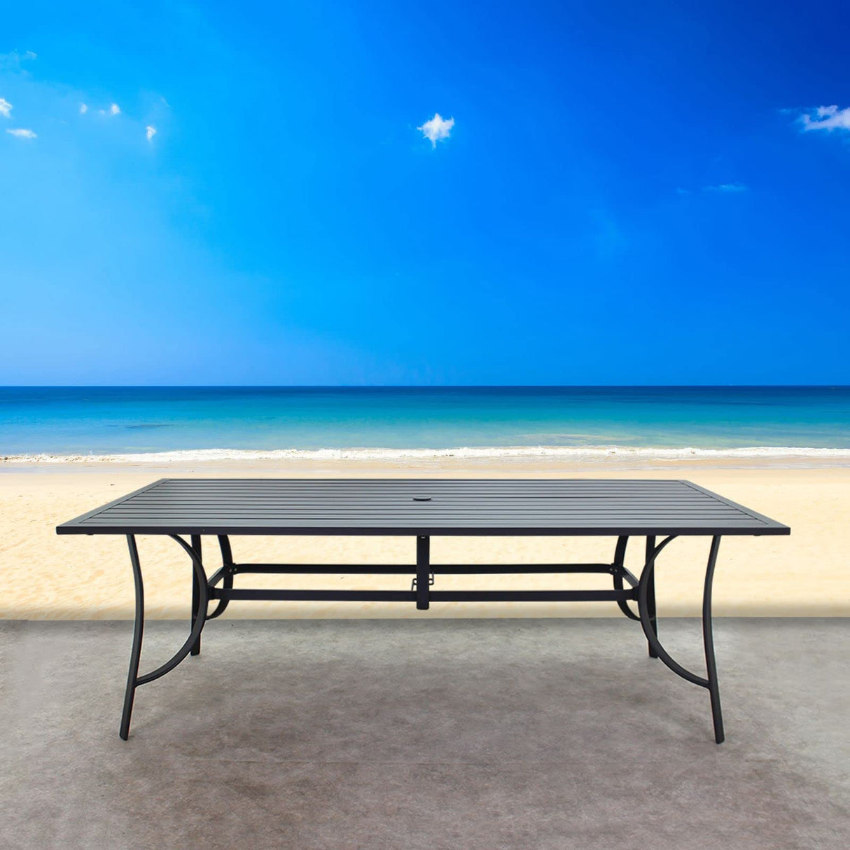 Santa Fe 84" x 42" Rectangle Outdoor Dining Table in Java