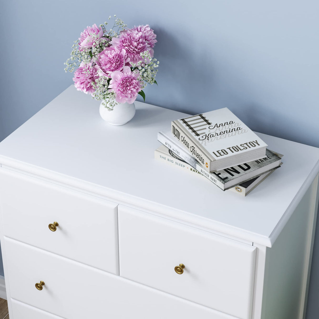 Dresser with 5 Drawers, Tall Dresser Chest of Drawers, 5 Drawer Dresser with Deep Space