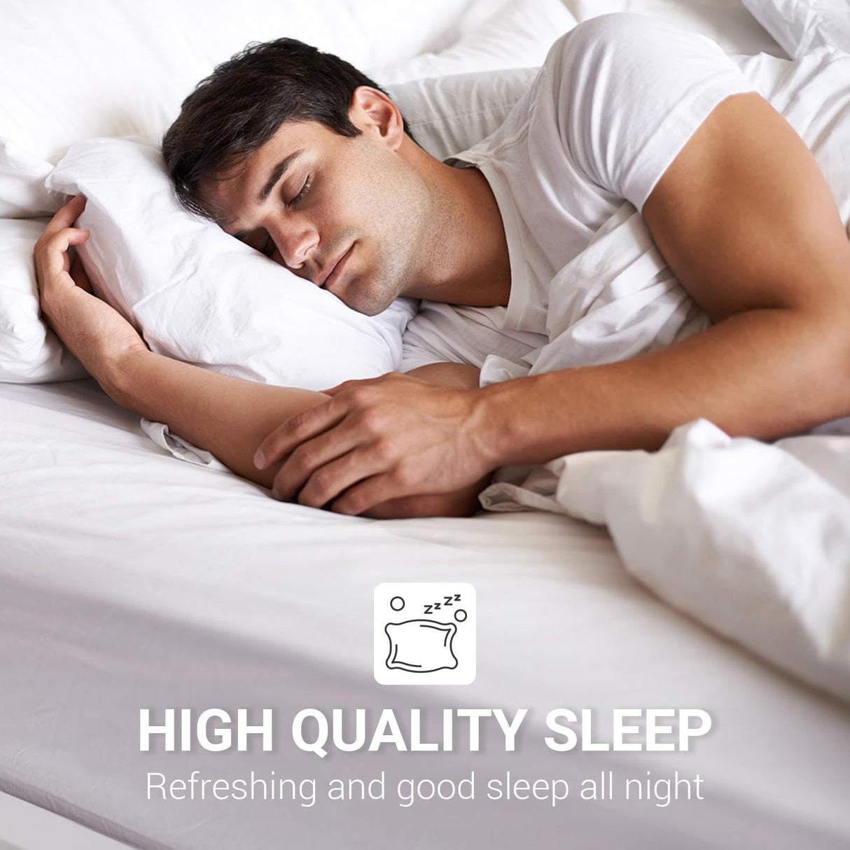 Feather Pillow Standard Queen Size Set of 2 Bed Pillows for Sleeping