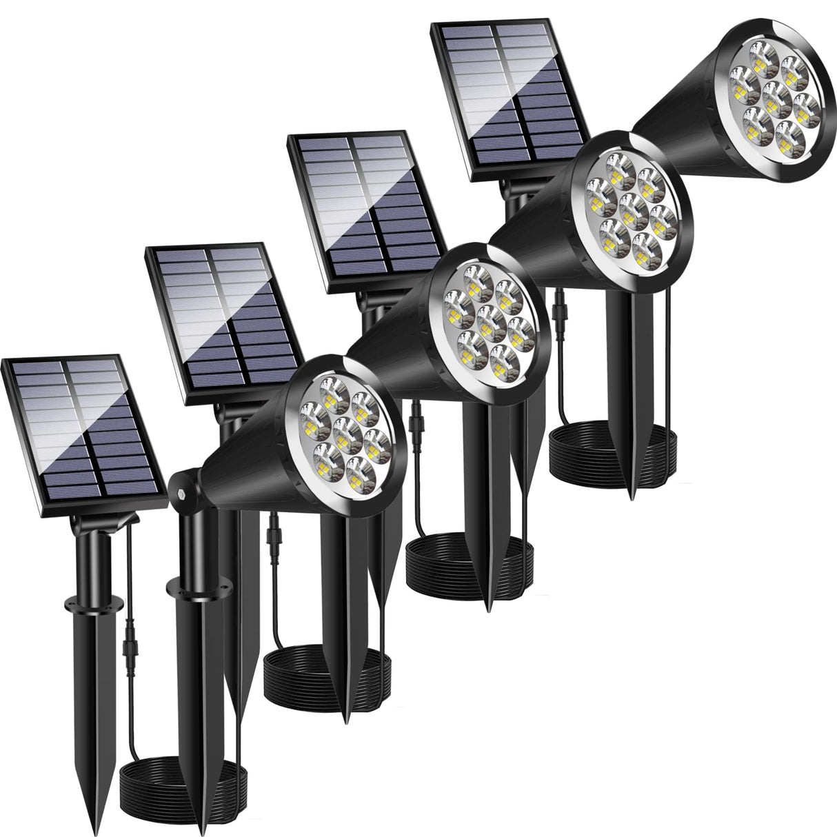 Solar Spot Light Outdoor, Waterproof Solar LED Landscape Lights Dusk to Dawn