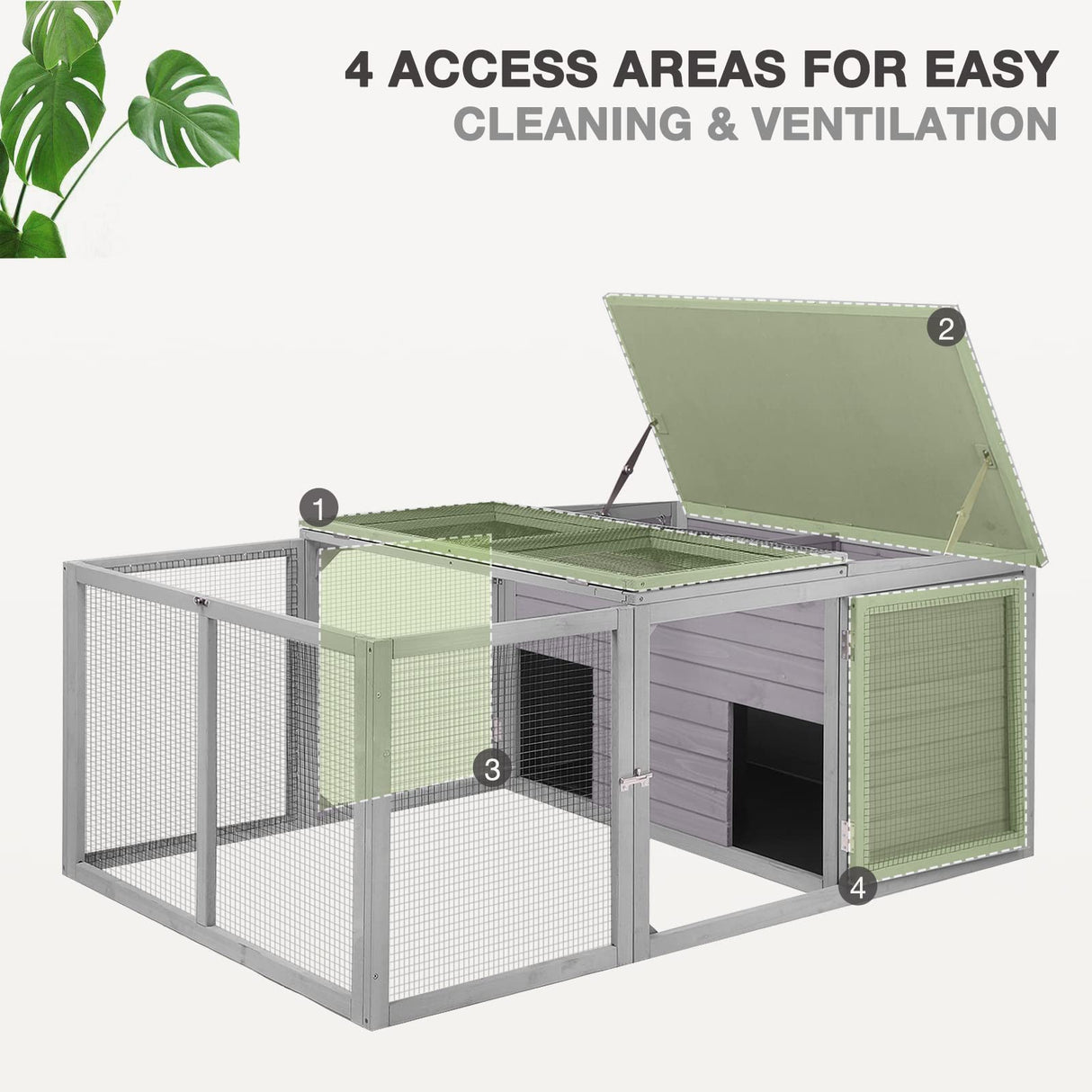 Chicken Coop Large Wooden Rabbit Hutch Indoor Outdoor