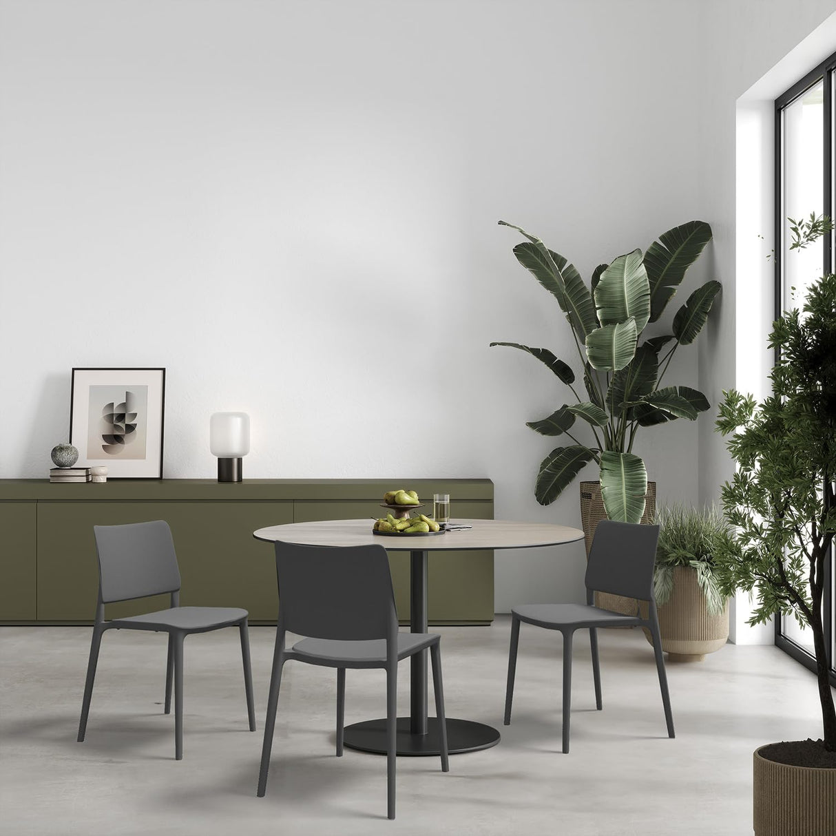 Maiori Modern Stacking Plastic/Resin Patio Dining Side Chair Indoor/Outdoor