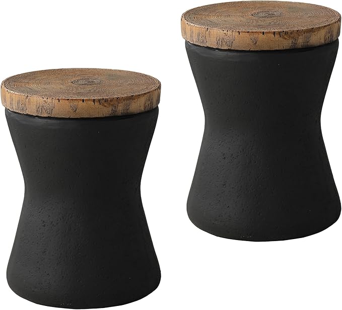 Outdoor Accent Table, 13" W Hourglass Shaped Outdoor Side Table for Patio
