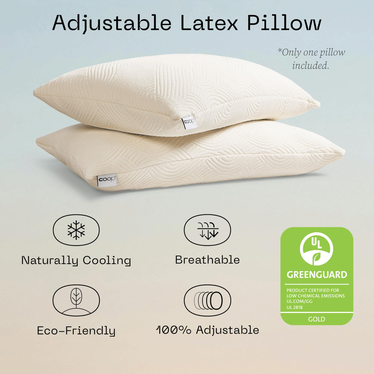 Adjustable Latex Pillow Queen, with Talalay Latex & Microfiber Fill