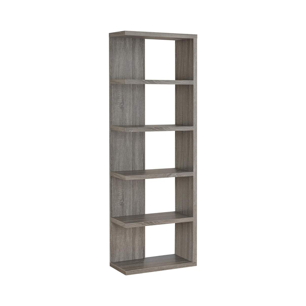BM159073 Spacious Semi-Backless Wooden Bookcase Gray
