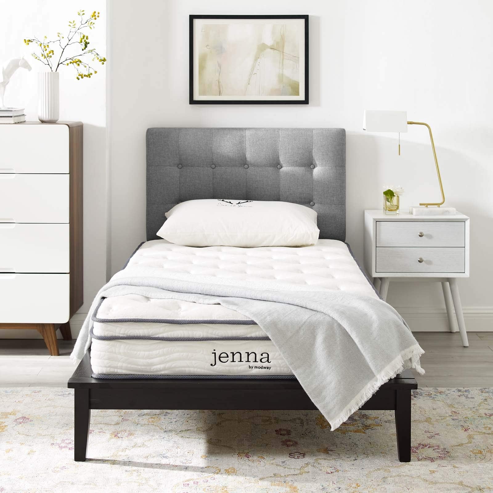 Jenna 8” Innerspring and Memory Foam Narrow Twin Mattress With Individually Encased Coils