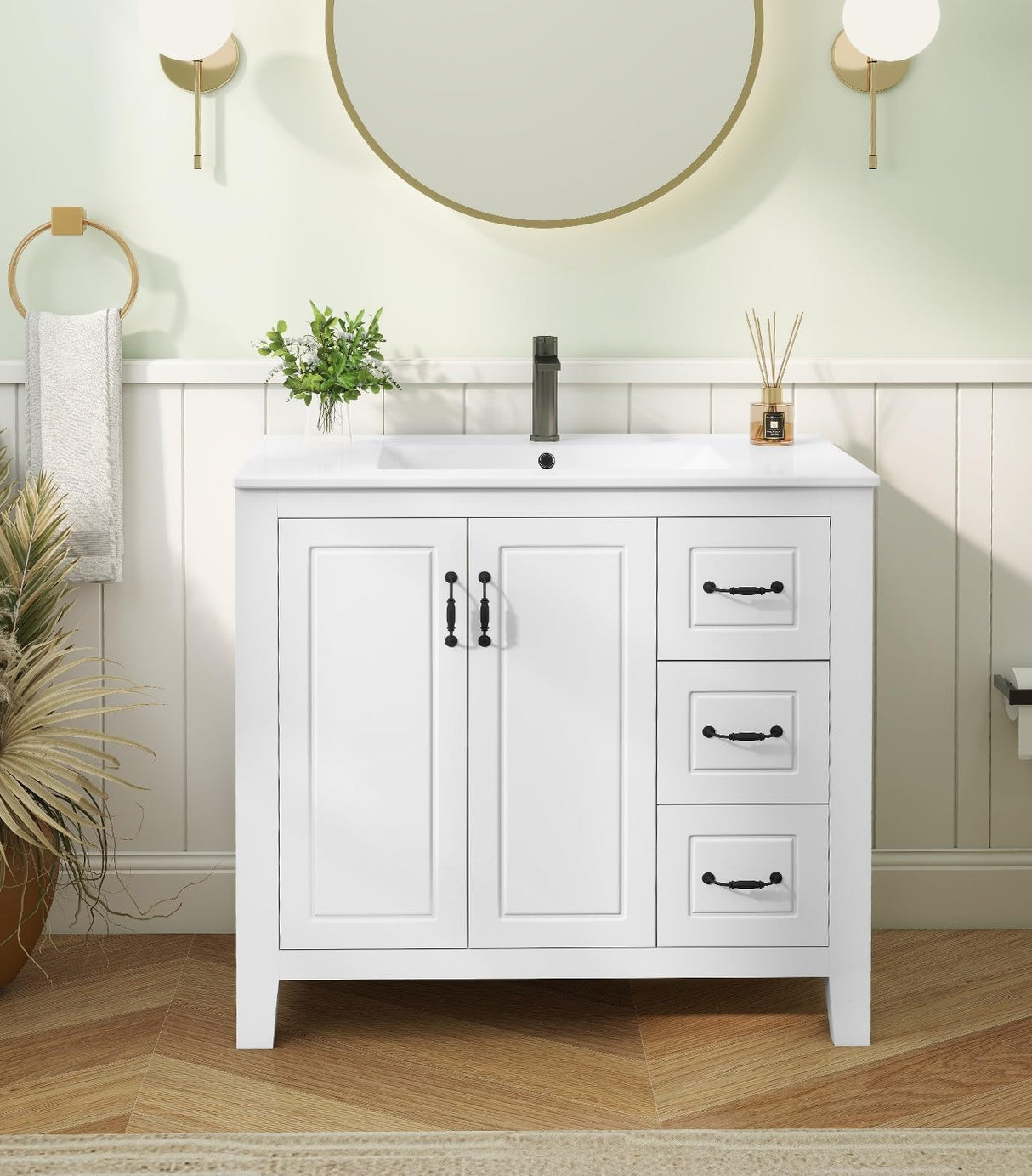 36" Bathroom Vanity with Sink Combo, Single Sink Bathroom Vanity