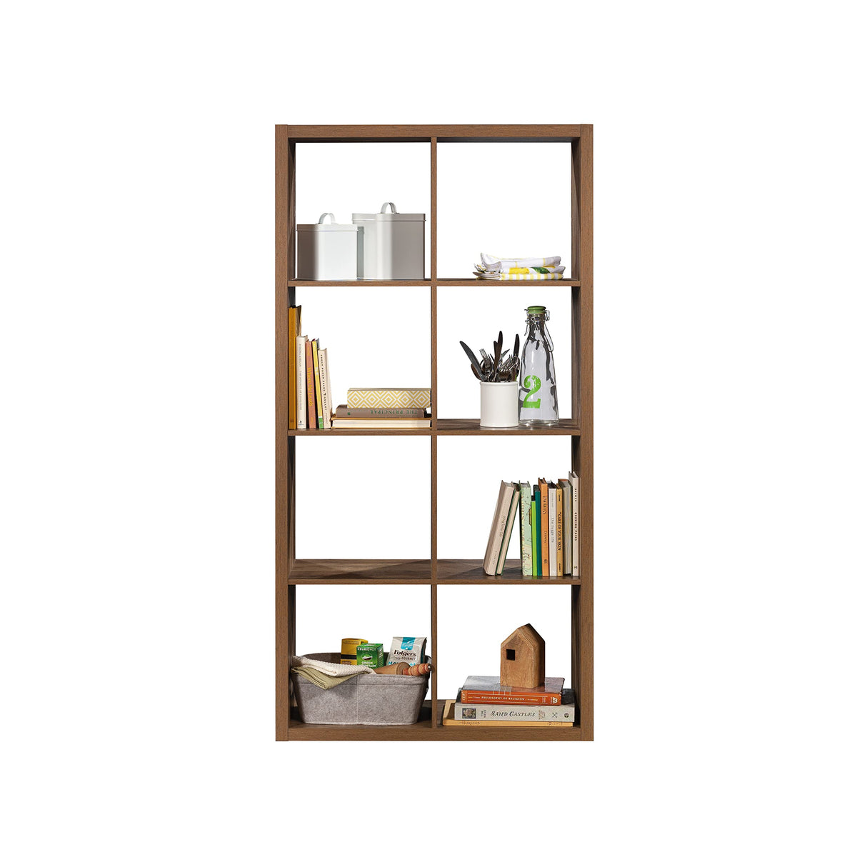 Miscellaneous 8-Cube Organizer Storage Bookcase/Pantry cabinets, L: 29.84" x W: 13.03" x H: 57.87", Rural Pine