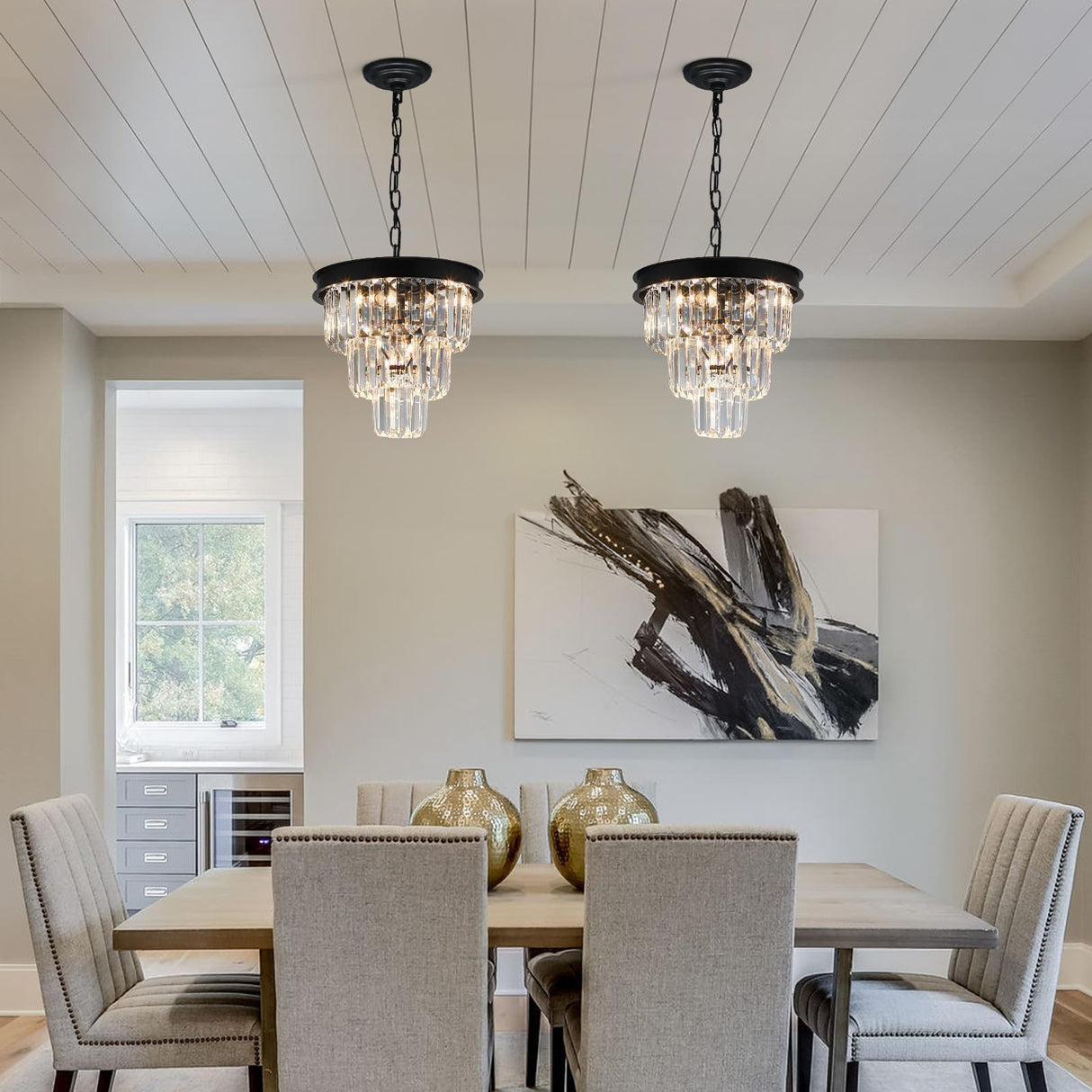 Crystal Chandeliers for Dining Room Light Fixtures Over Table