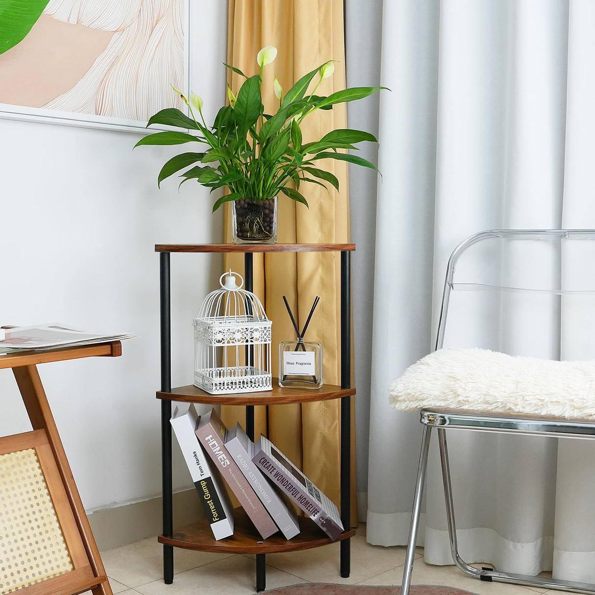 Rustic Industrial Corner Shelf