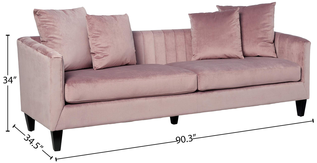 Celeste Upholstered Mid-Century Channel Tufted Sofa, Microfiber Velvet Couch for Living Room,