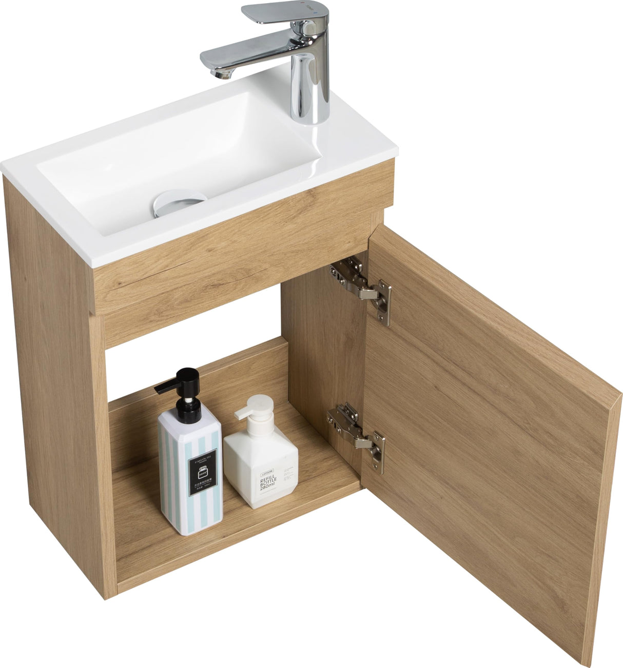 16" Floating Bathroom Vanity with Sink, Wall-Mounted Small Bathroom Storage Vanity