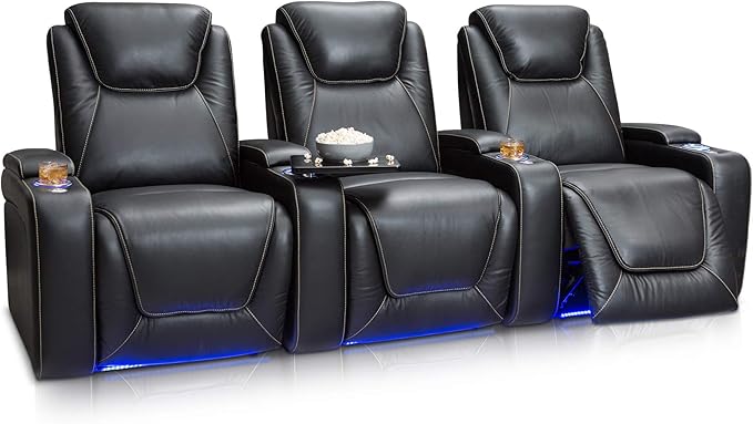 Equinox Home Theater Recliner – Top Grain Leather Power Reclining Seats