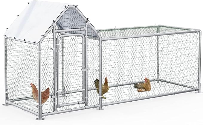 FeatherFort Steel Chicken Coop – Flat & Spire Roof Poultry Enclosures in Multiple Sizes