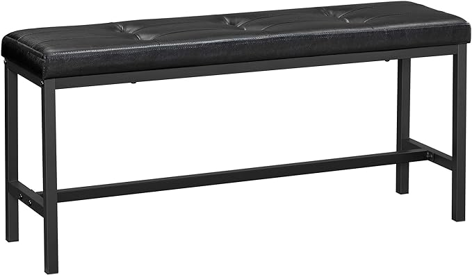 Dining Table Bench, Ottoman Bench with PU Leather Padded Seat