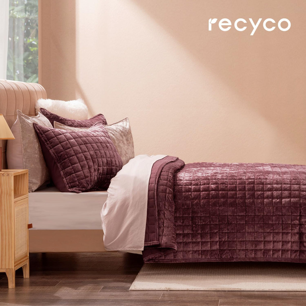 Luxury Velvet Quilt King Size, Ultra Soft Velvet Bedding Sets, Lightweight Quilted Velvet