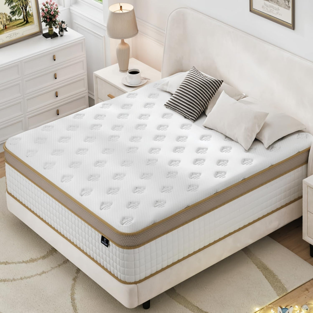 Queen Size Mattress, Upgrade Strengthen 12 Inch Hybrid Queen Mattress in A Box