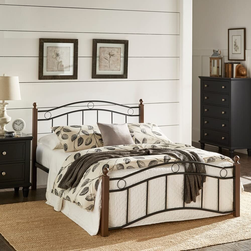 Sadie Brown and Black Metal Bed by Classic Brown/Black Full Bronze
