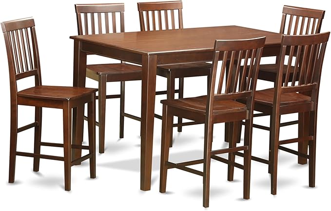 DUVN7H-MAH-LC 7 Piece Counter Height Dining Table Set Consist of a Rectangle Wooden